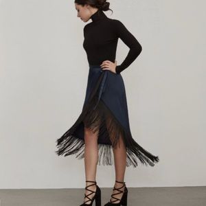 Reformation fringe skirt